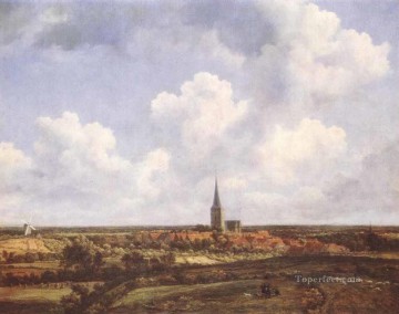  Church Oil Painting - Landscape With Church And Village Jacob Isaakszoon van Ruisdael